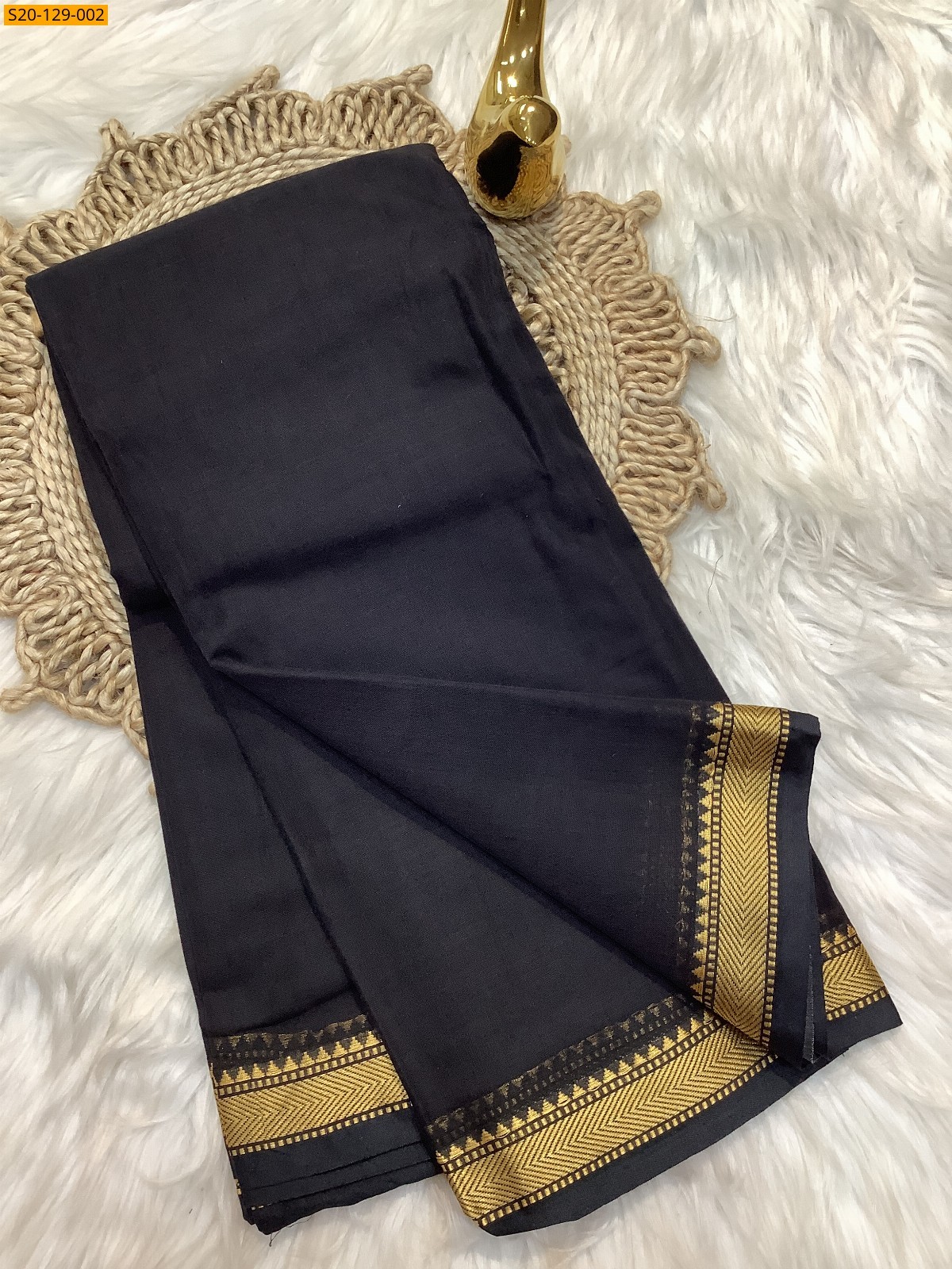 Narayanpet soft cotton sarees - Black