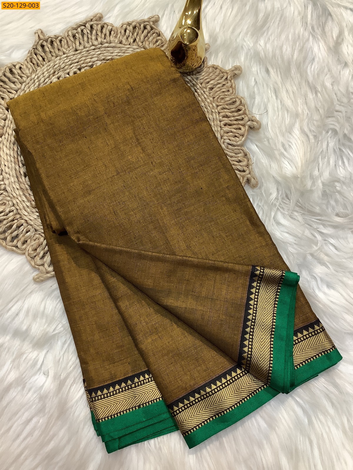 Green Narayanpet soft cotton sarees