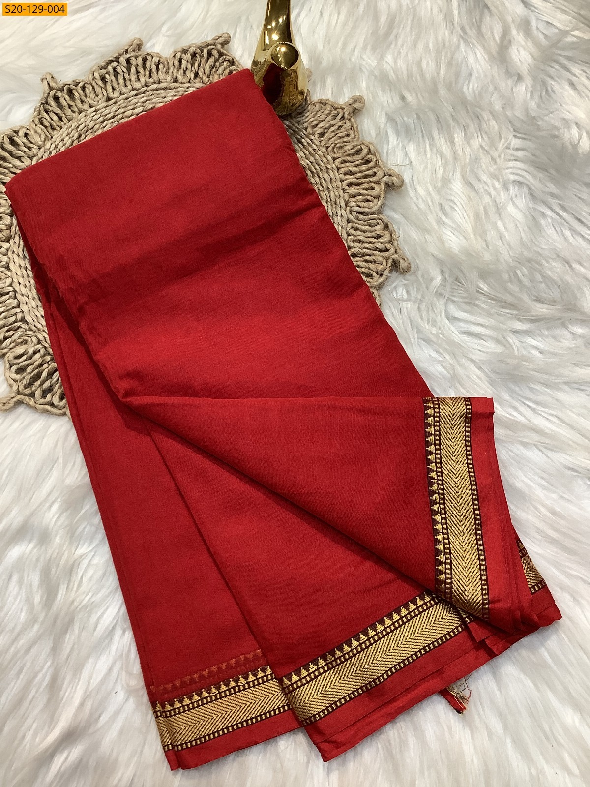 Red Narayanpet soft cotton sarees