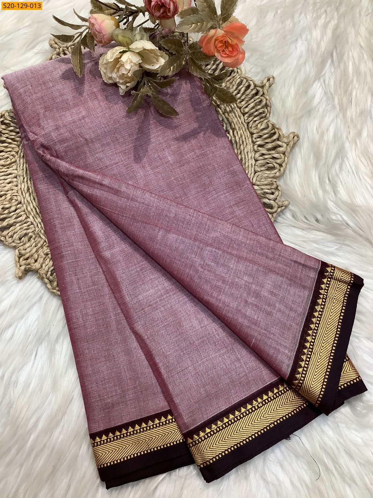 Onion Pink Narayanpet soft cotton sarees