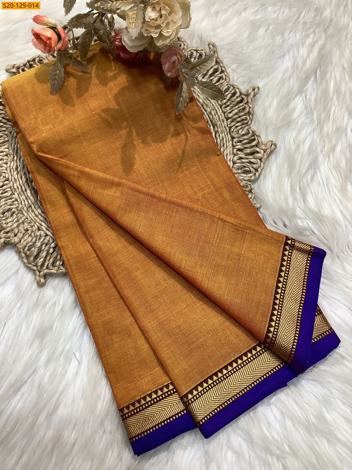Yellow Narayanpet soft cotton sarees