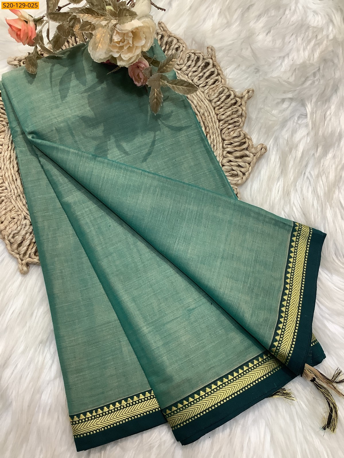 Green Narayanpet soft cotton sarees