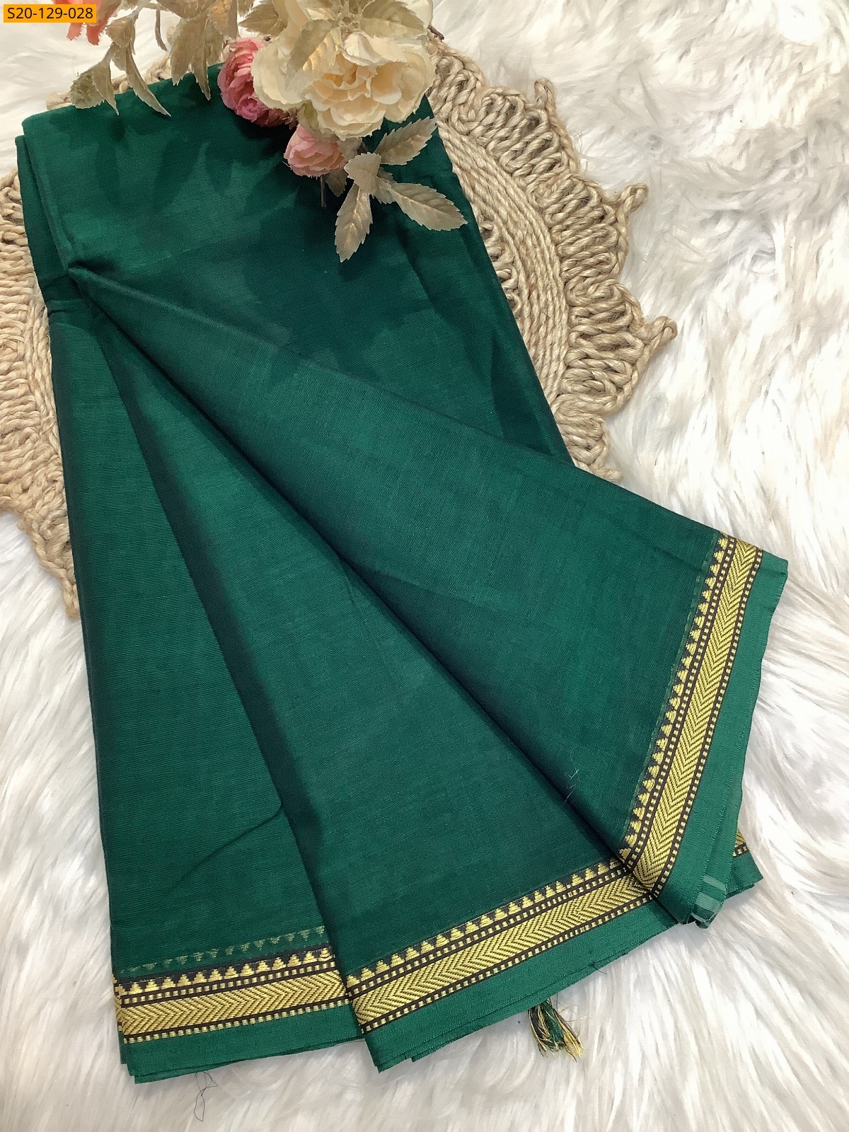 Green Narayanpet soft cotton sarees