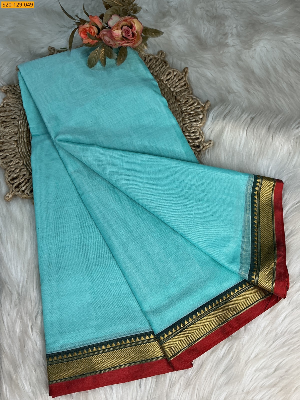 Blue Narayanpet soft cotton sarees