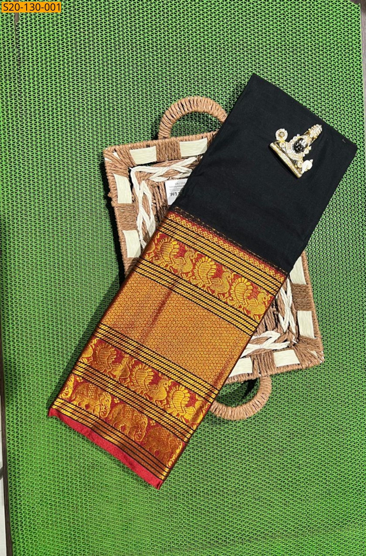 Black Soft Narayanpet big mayuri border Sarees
