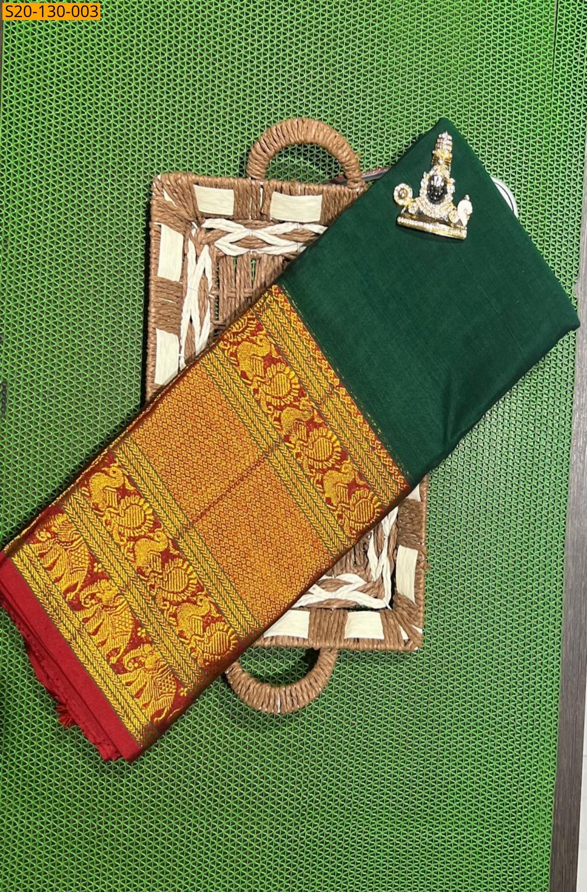 Green Soft Narayanpet big mayuri border Sarees