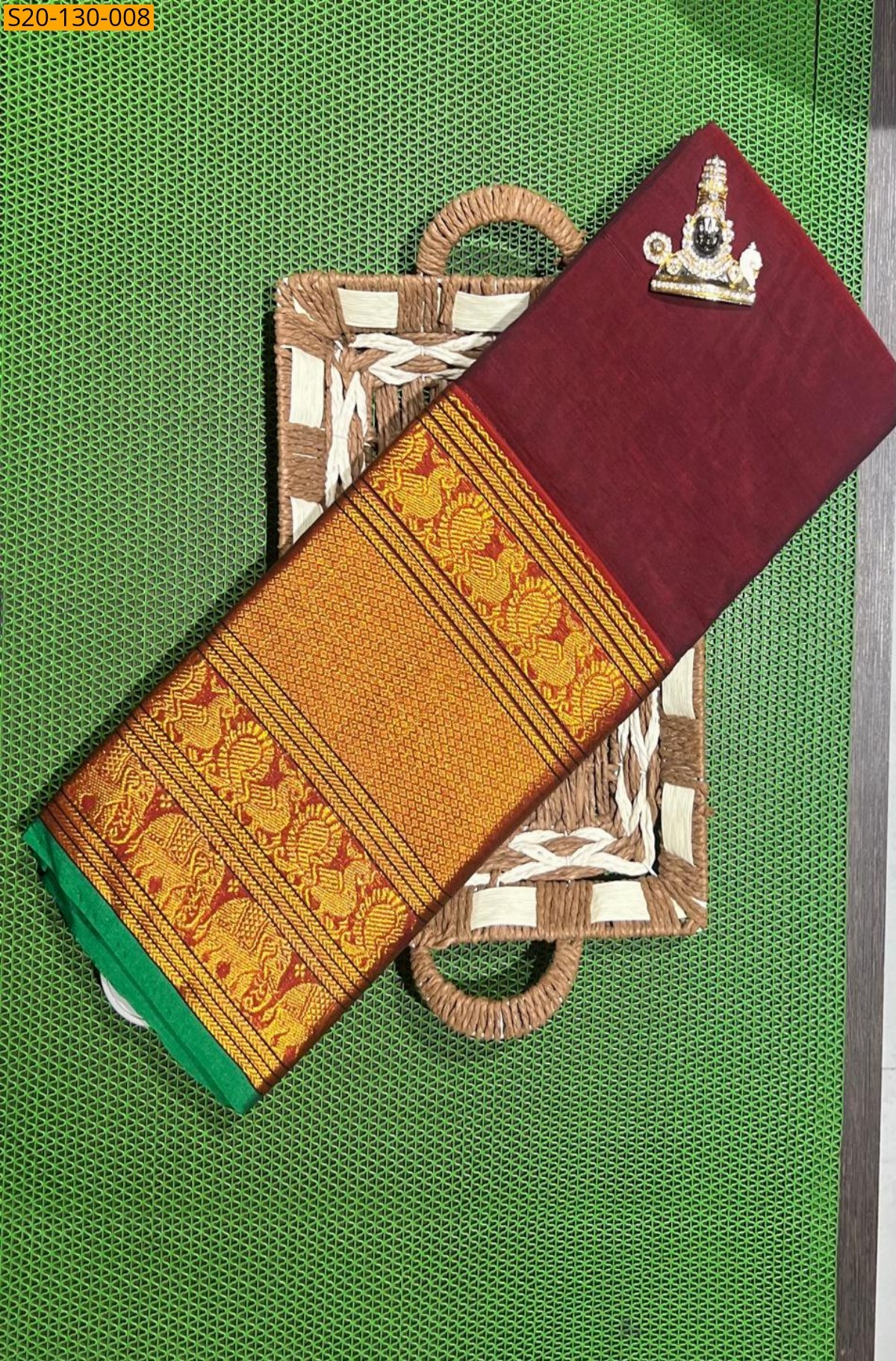 Maroon Soft Narayanpet big mayuri border Sarees