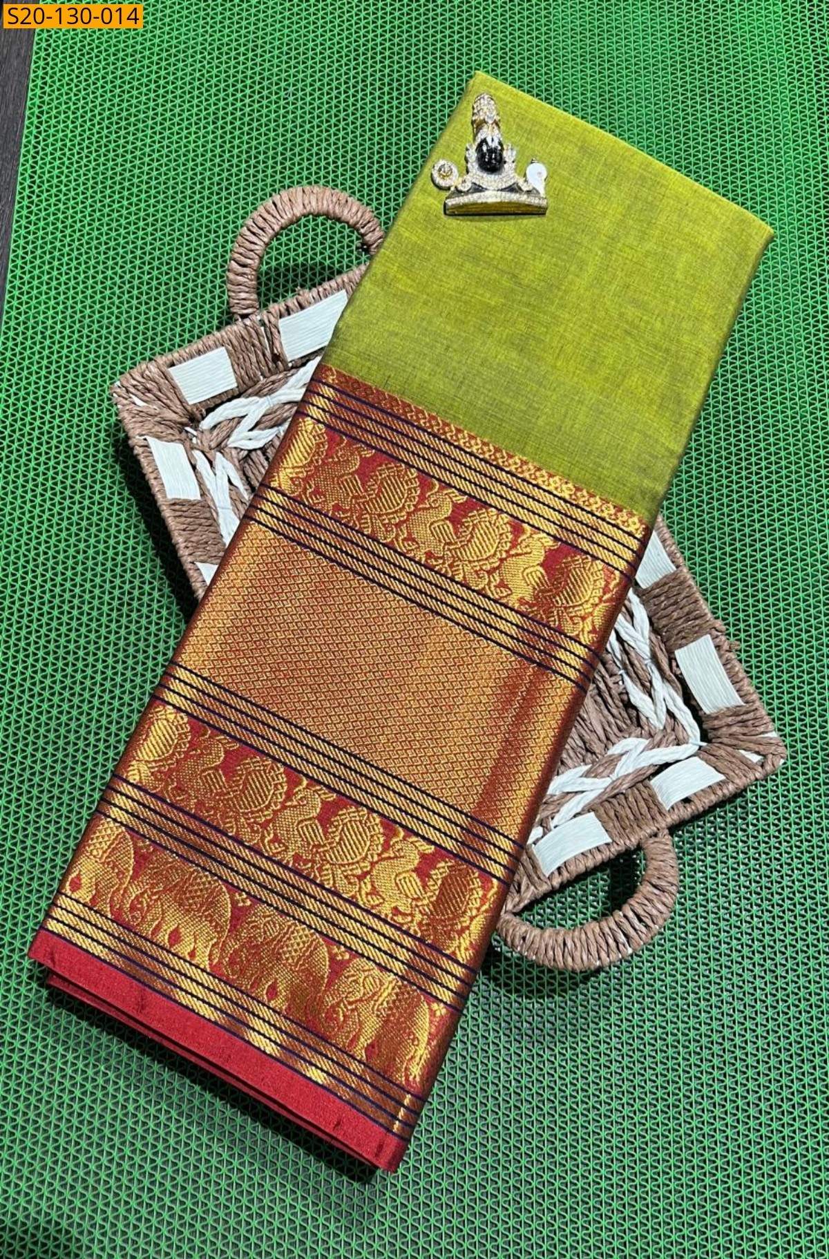 Green Soft Narayanpet big mayuri border Sarees