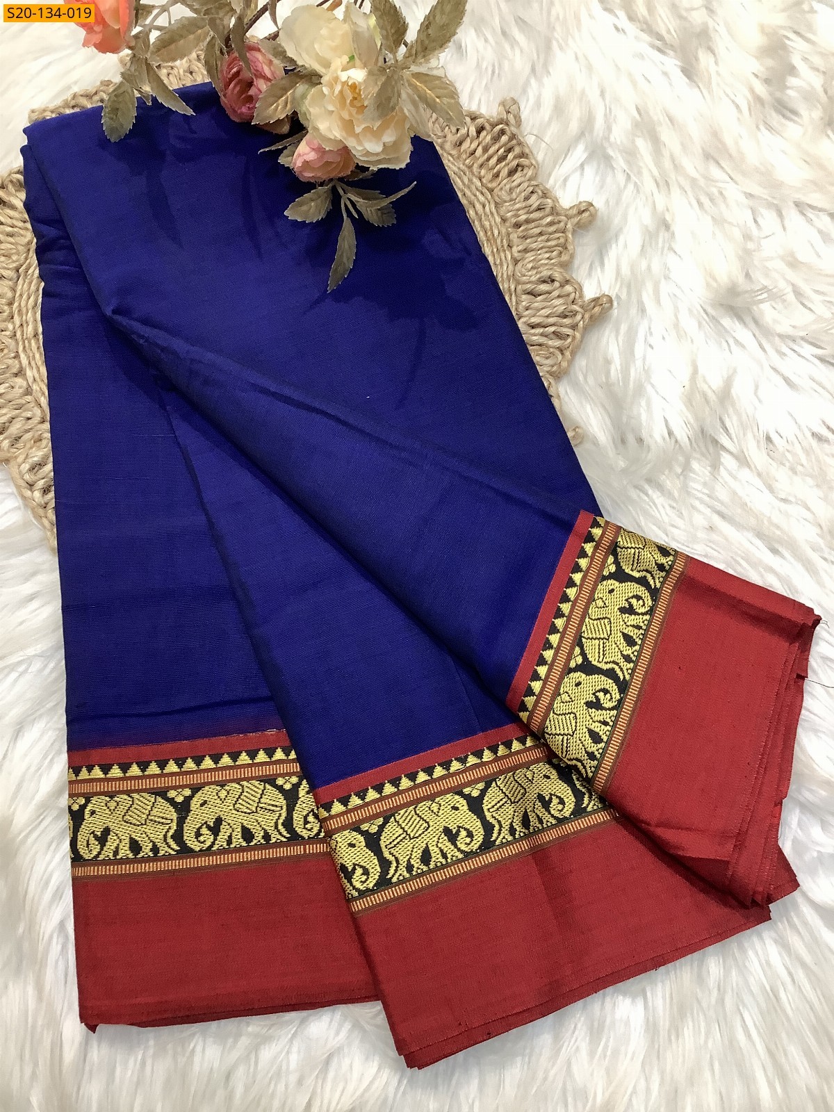 Royal Blue Narayanpet soft cotton sarees