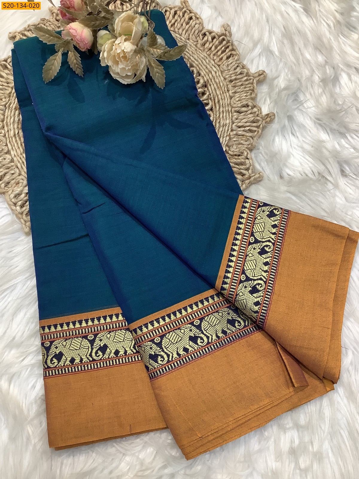 Blue Narayanpet soft cotton sarees