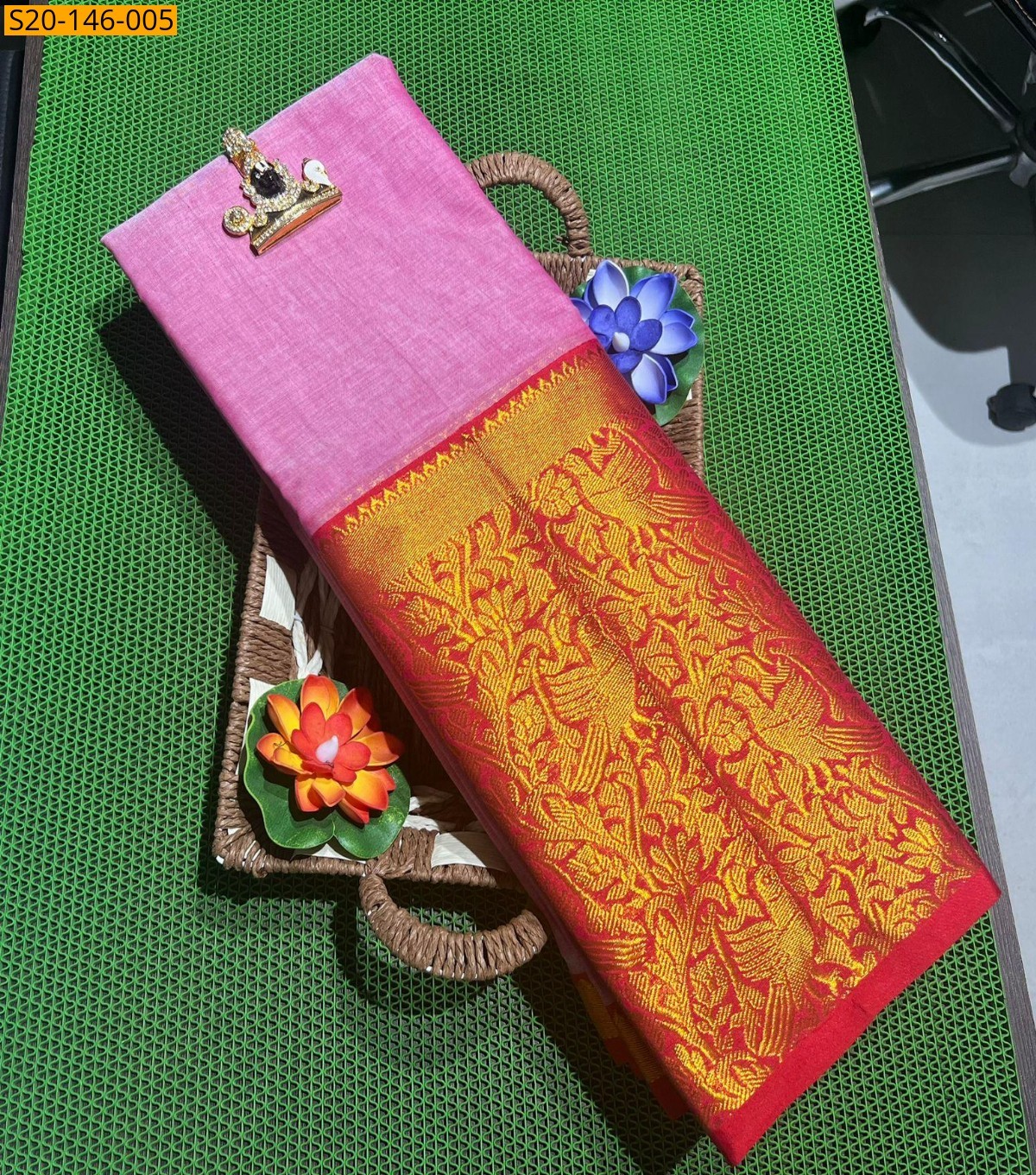 Pink Traditional narayanpet  sarees