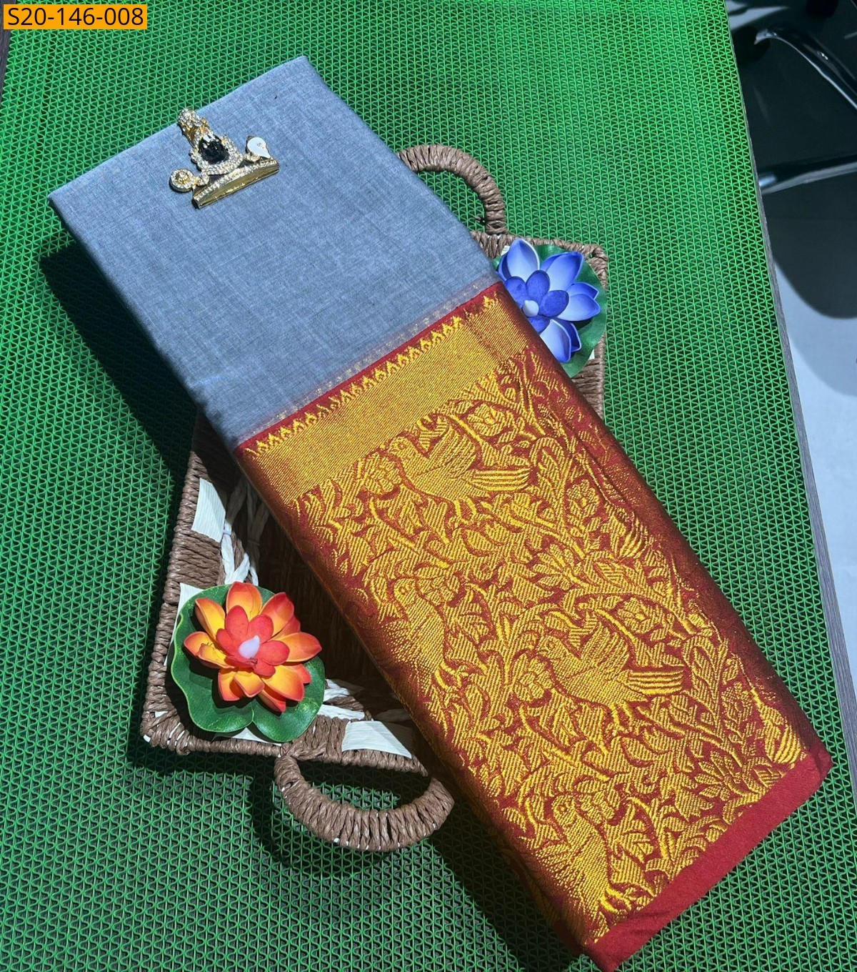 Gray Traditional narayanpet  sarees