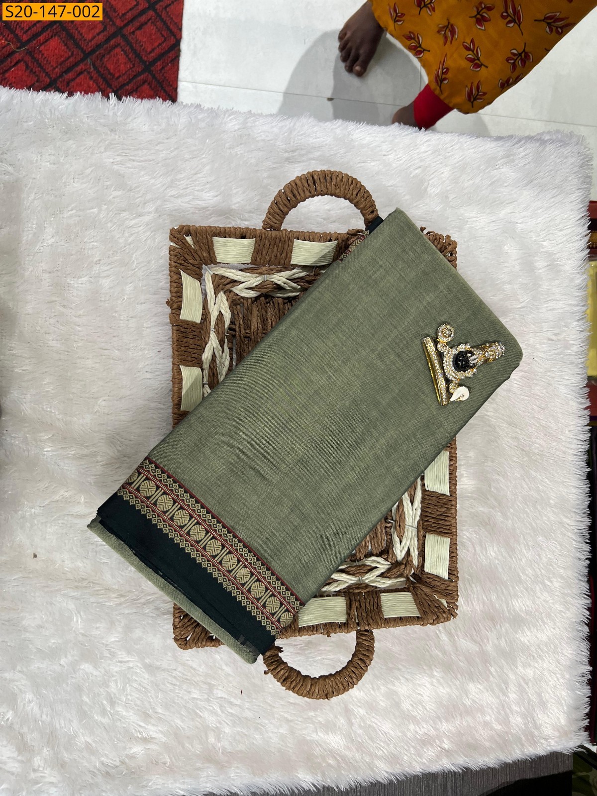 Gray Traditional narayanpet drapes saree