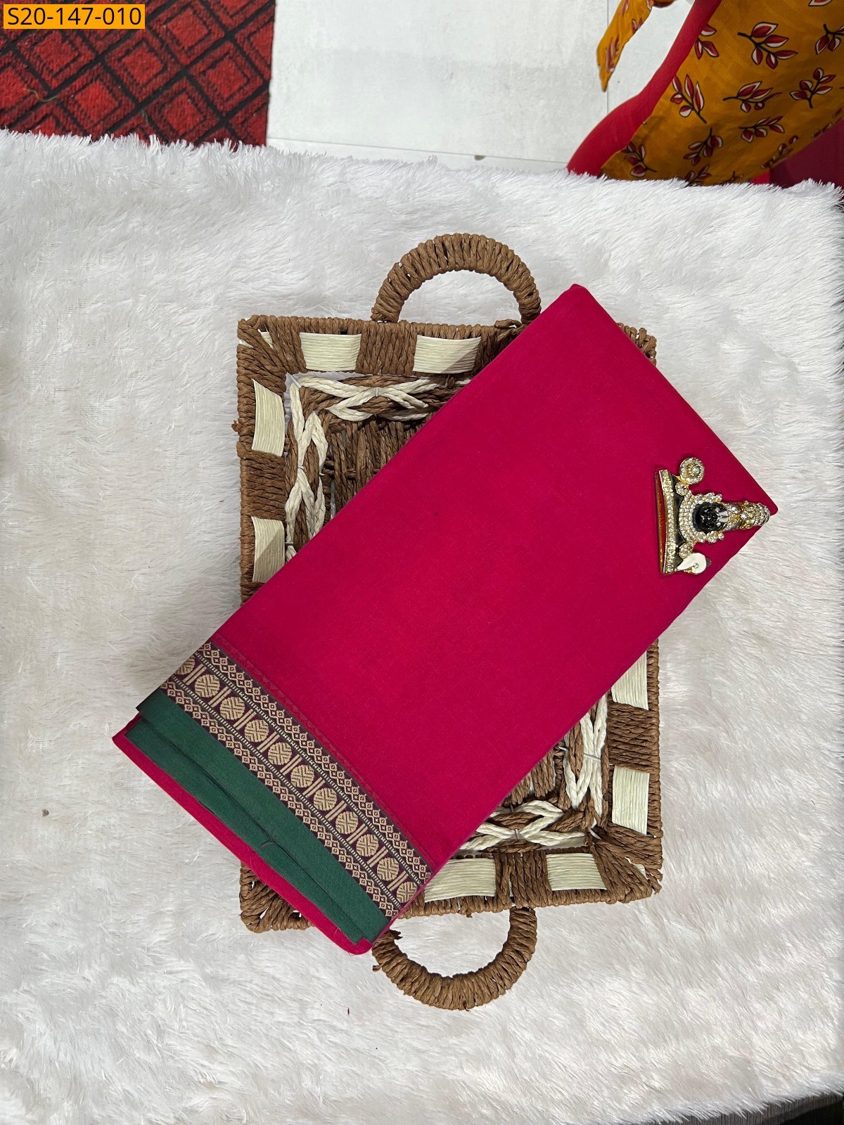 Pink Traditional narayanpet drapes saree