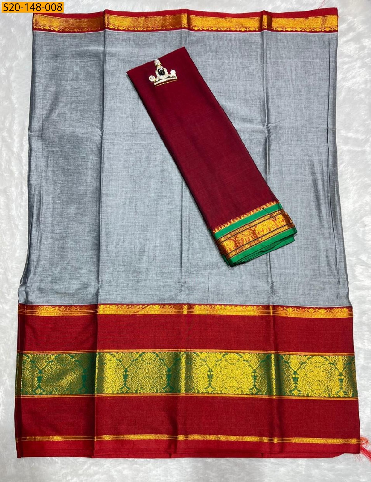 Blue Traditional handwoven narayanpet Half saree