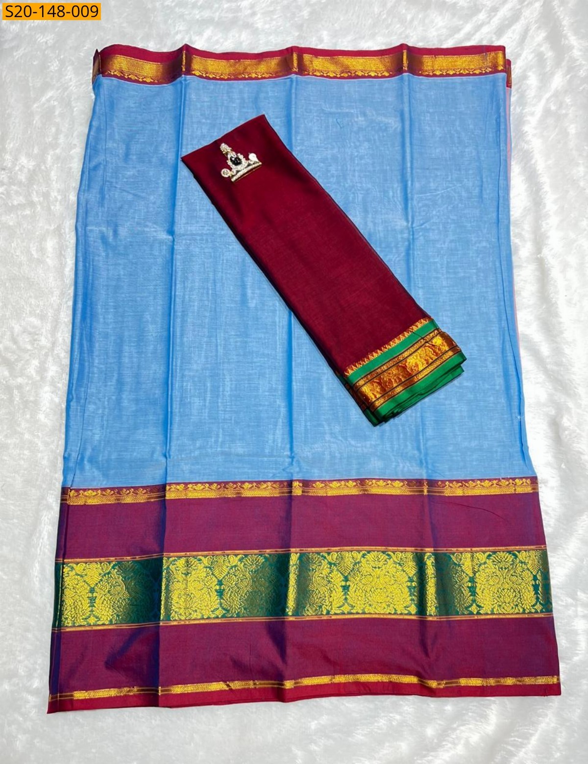 Pink Traditional handwoven narayanpet Half saree