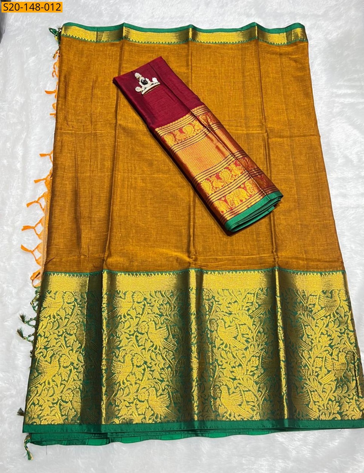 Blue Traditional handwoven narayanpet Half saree