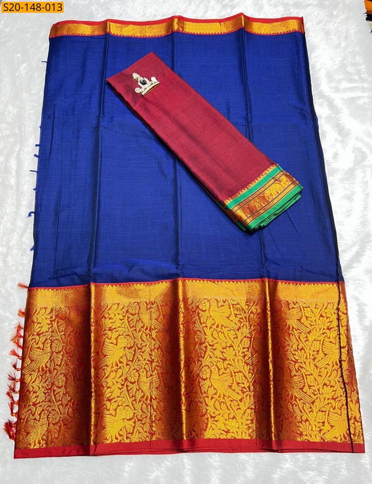 Orange Traditional handwoven narayanpet Half saree
