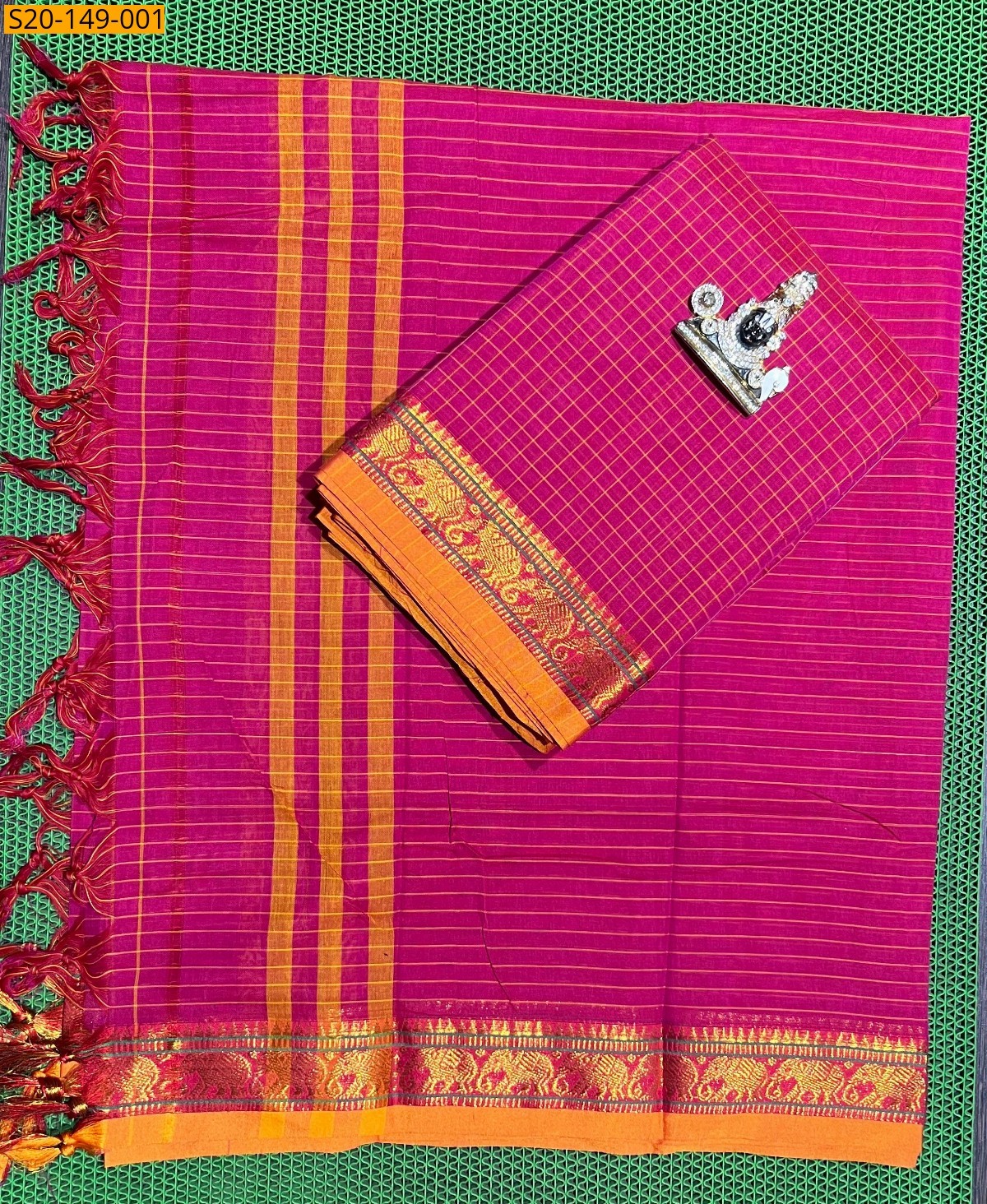 Pink Traditional handwoven narayanpet dress material