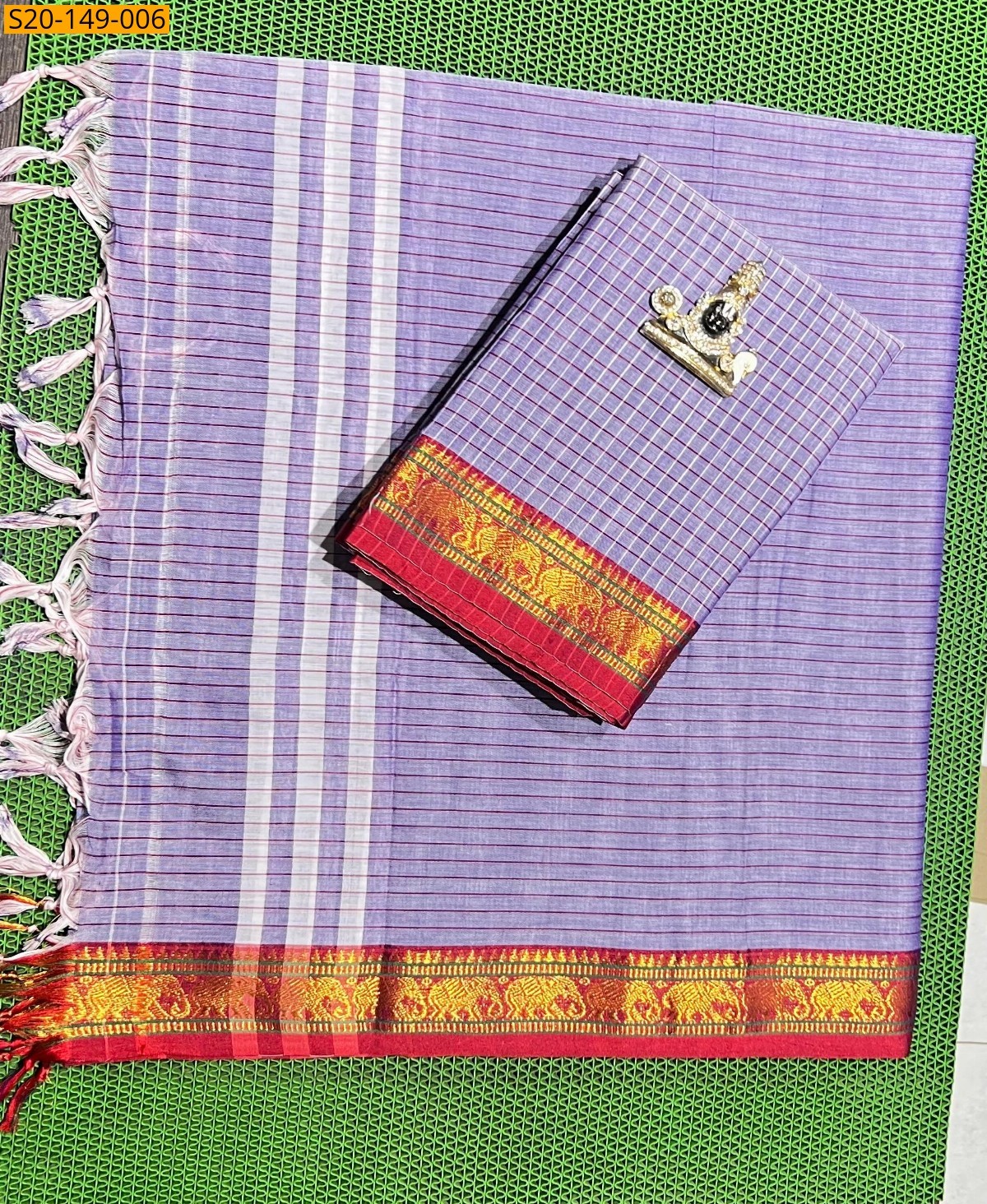 Purple Traditional handwoven narayanpet dress material