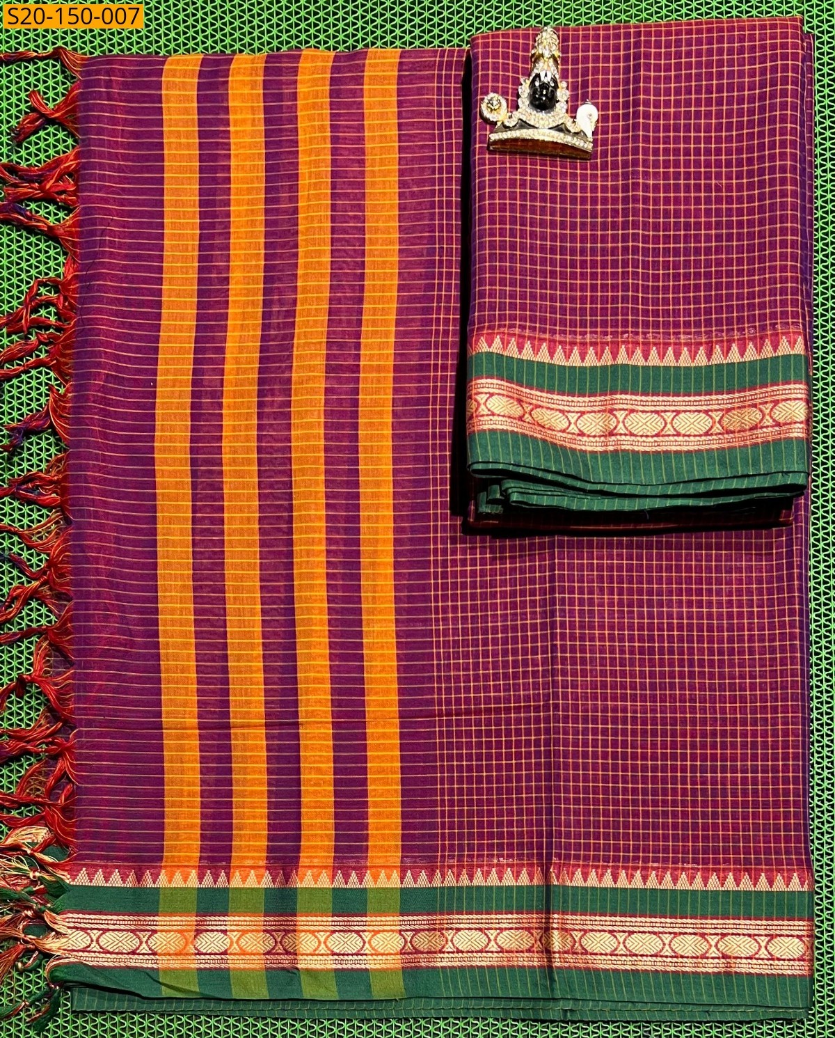 Purple Traditional handwoven narayanpet Material