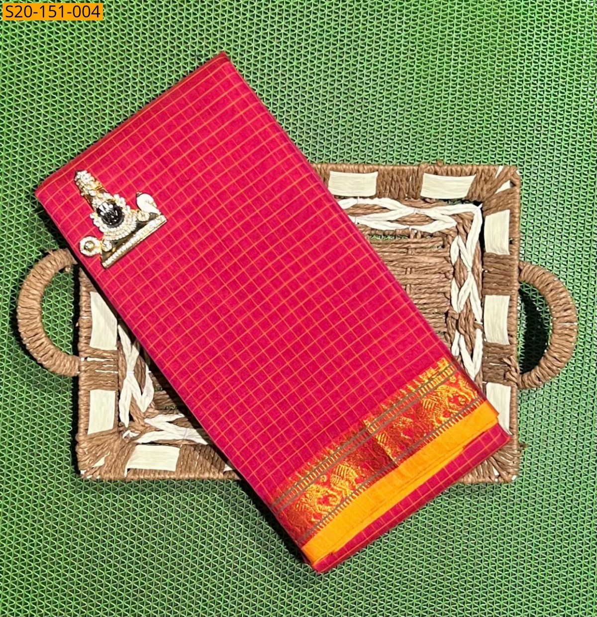 Pink Traditional narayanpet drapes saree