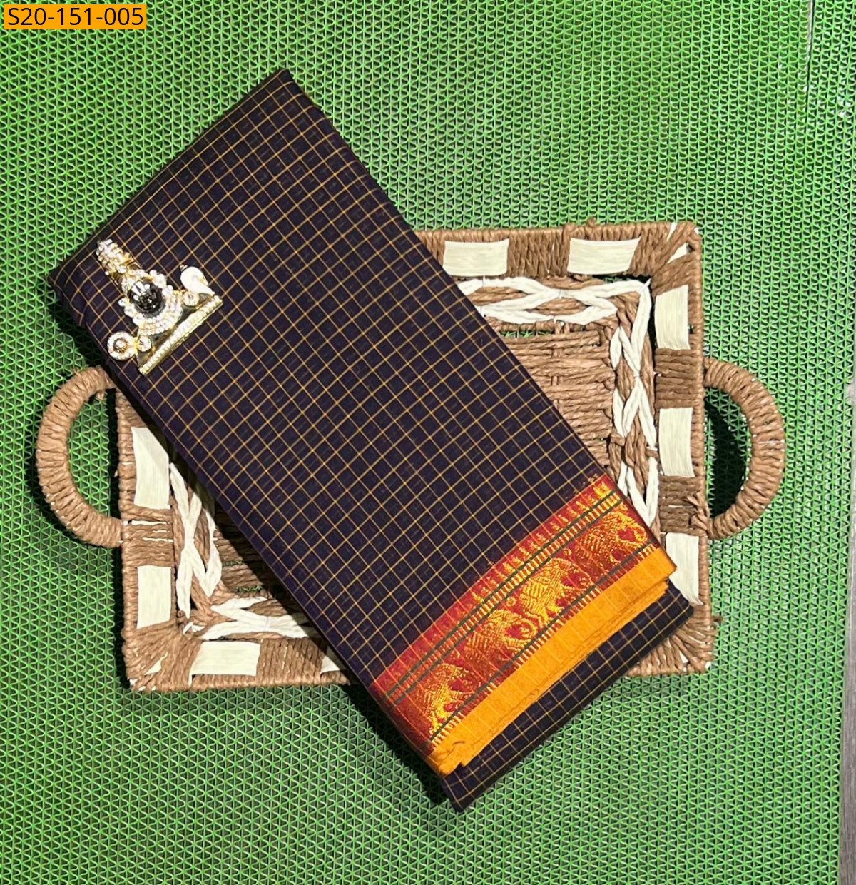 Black Traditional narayanpet drapes saree