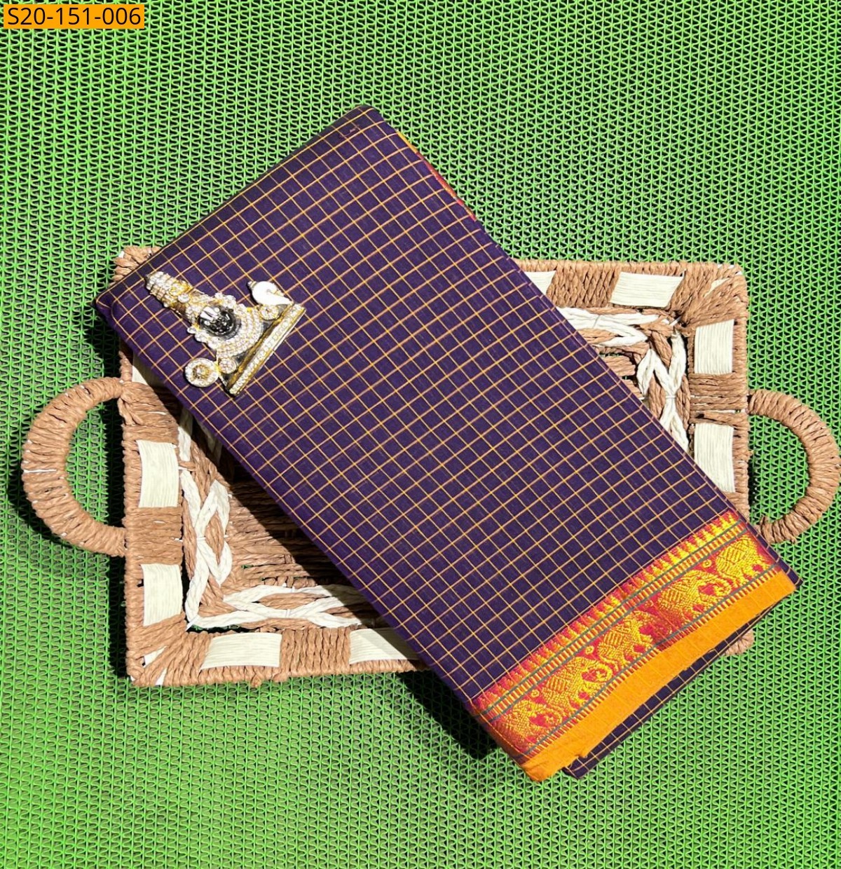 Violet Traditional narayanpet drapes saree