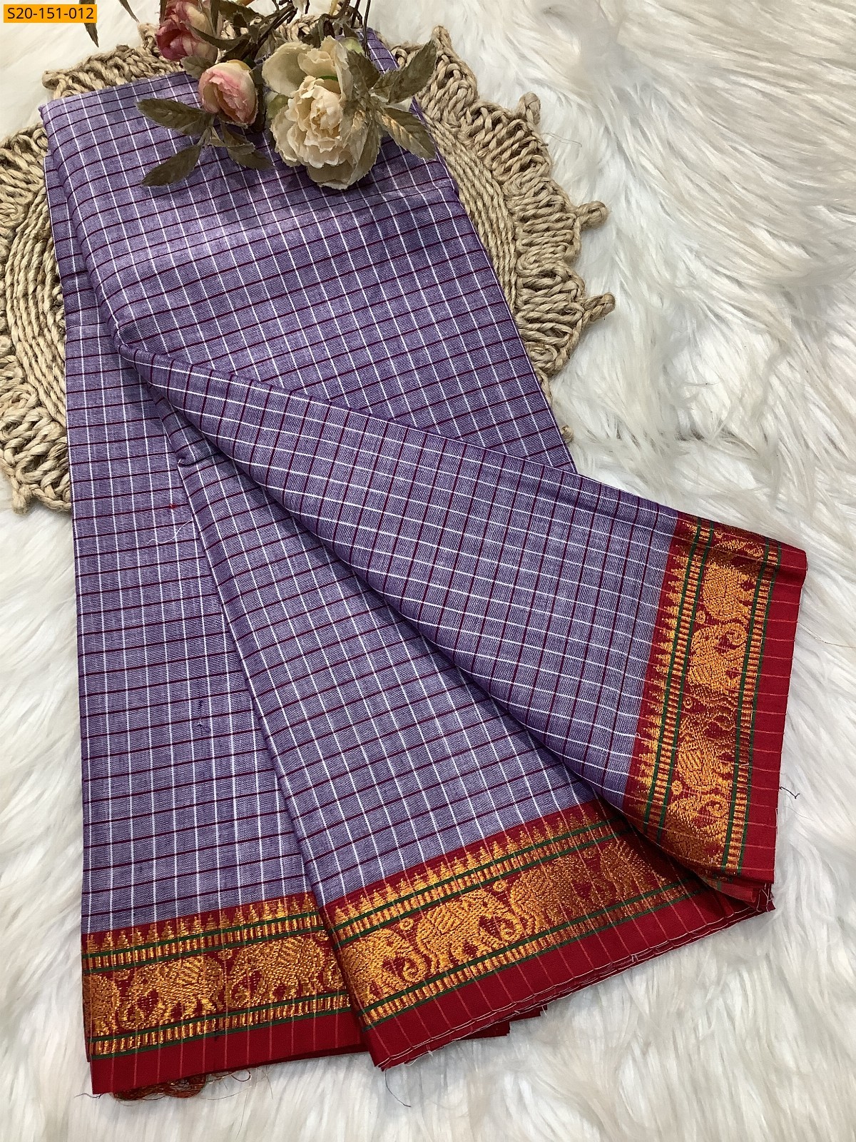 Purple Traditional narayanpet drapes saree
