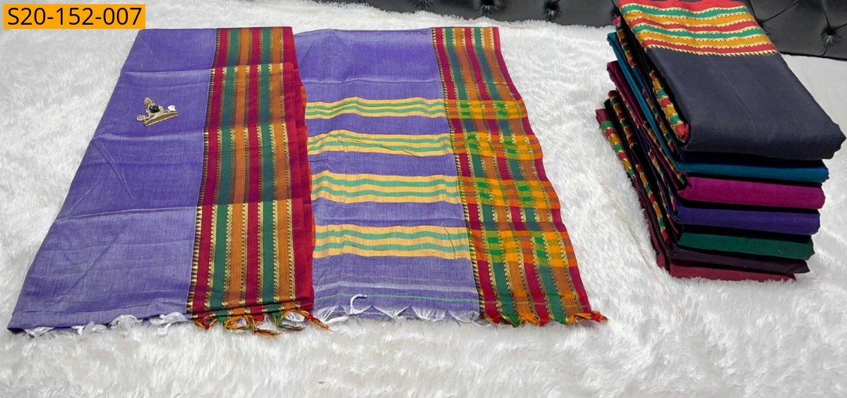 Purple Traditional narayanpet drapes saree