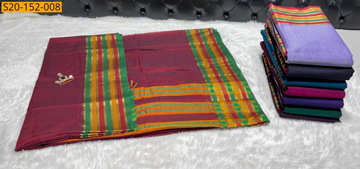 Maroon Traditional narayanpet drapes saree