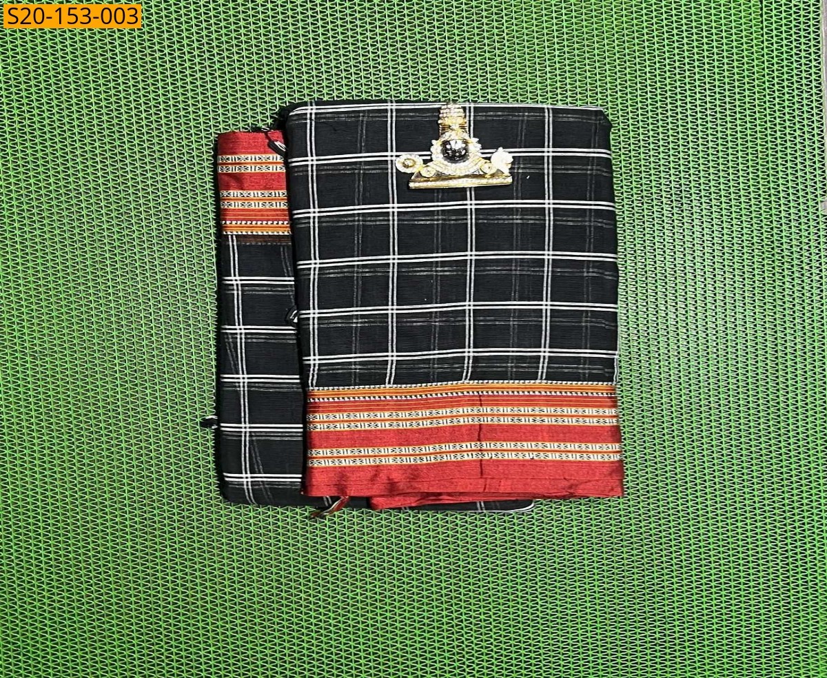 Black Traditional fancy cotton sarees