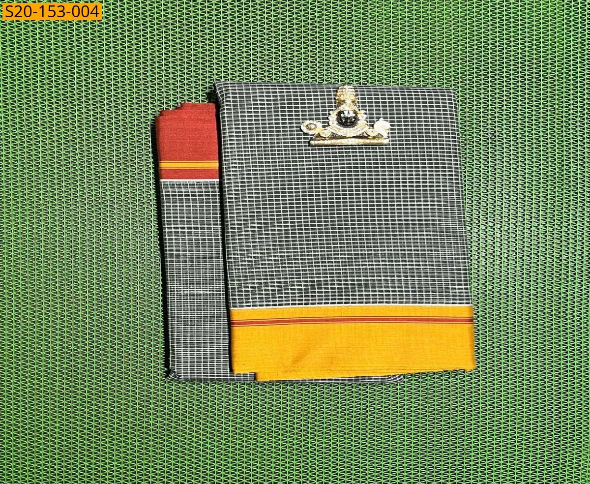 Gray Traditional fancy cotton sarees