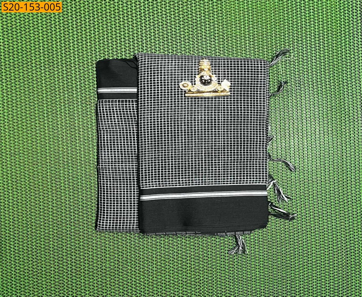 Black Traditional fancy cotton sarees