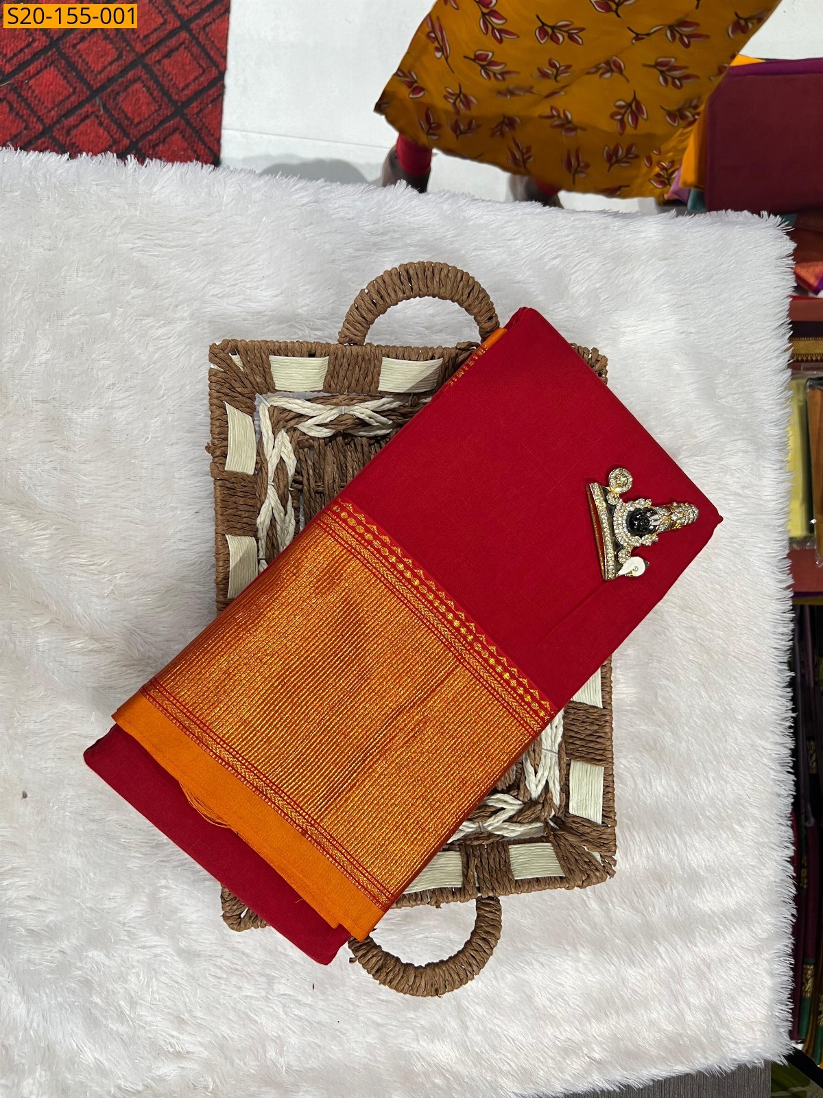 Red Traditional narayanpet drapes  sarees