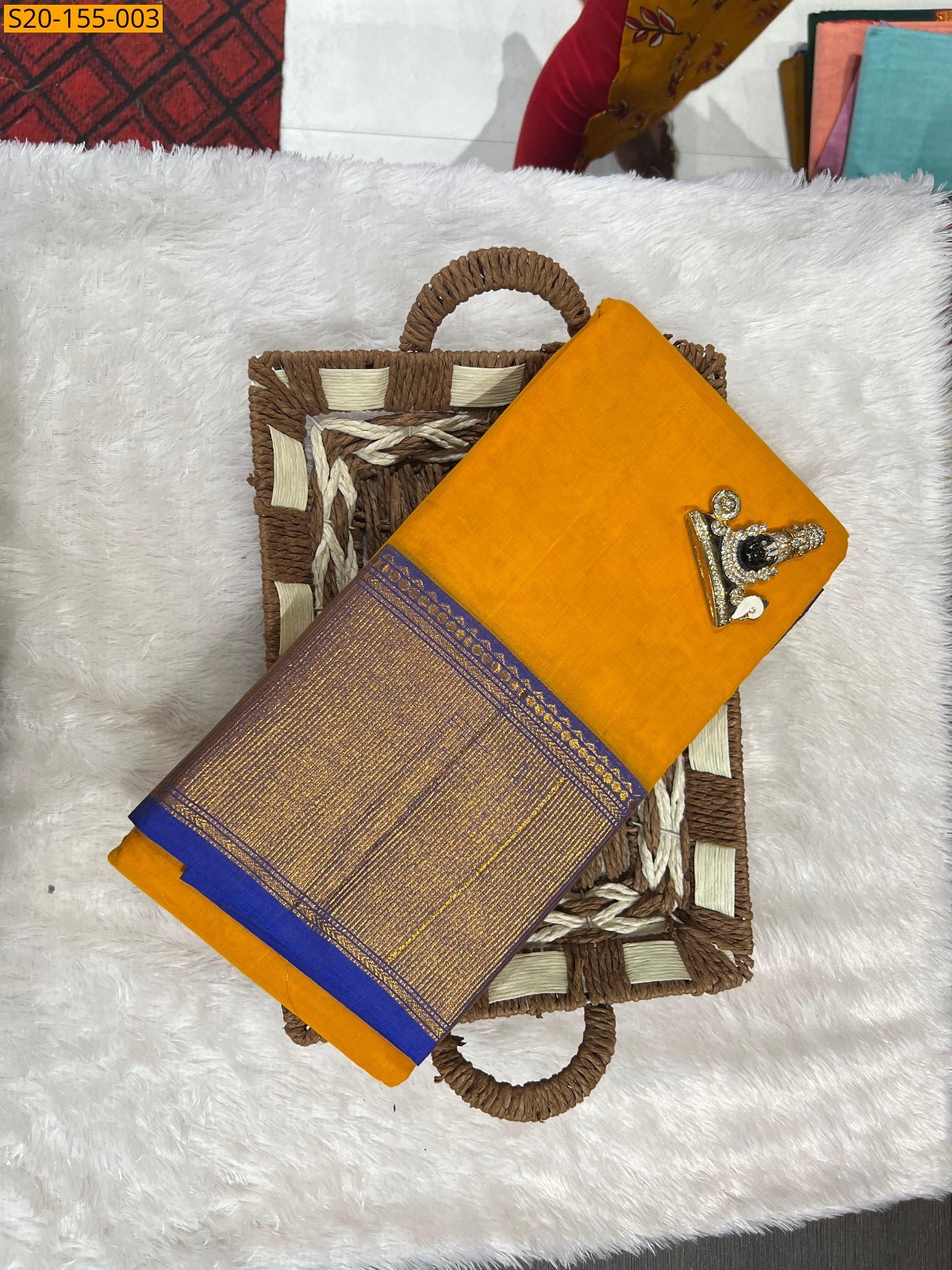Yellow Traditional narayanpet drapes  sarees