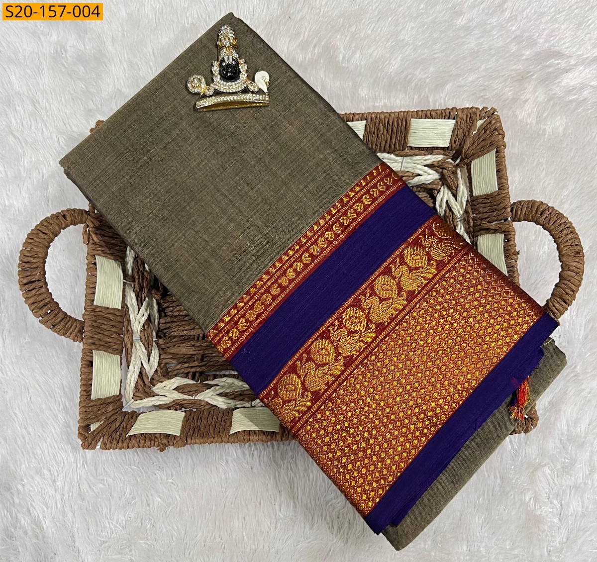Green Traditional handwoven narayanpet cotton sarees 