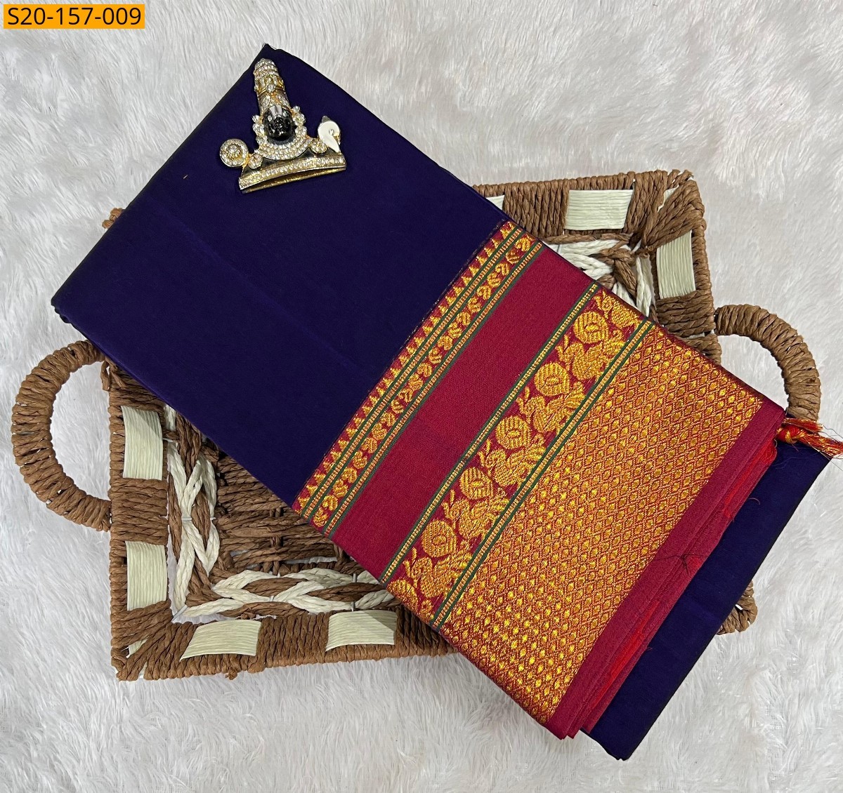 Violet Traditional handwoven narayanpet cotton sarees 