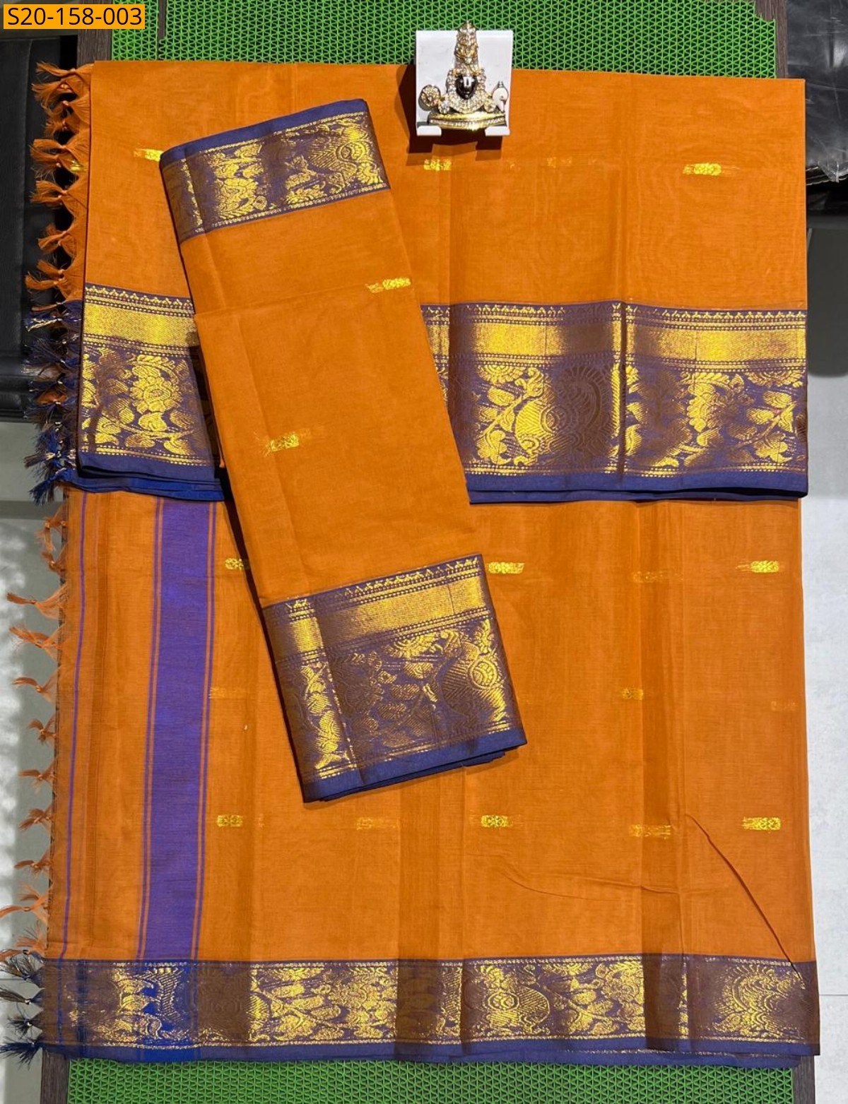 Orange Kanchi cotton dress material