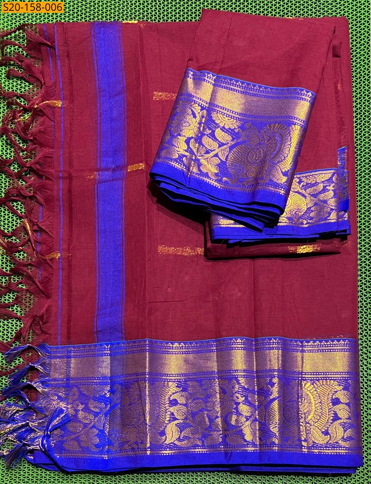 Maroon Kanchi cotton dress material