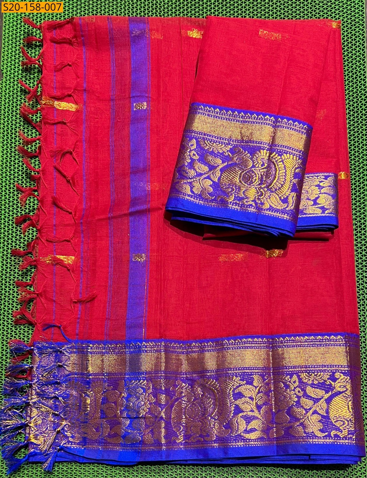 Orange Kanchi cotton dress material