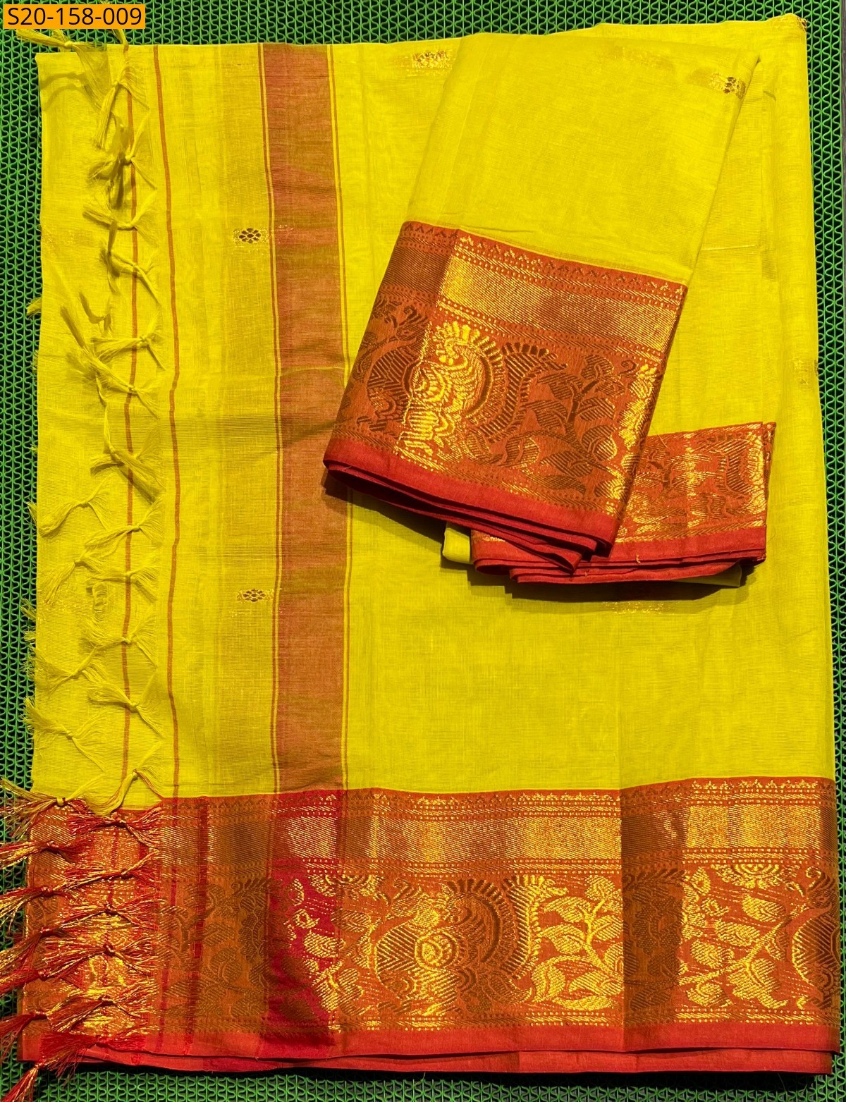 Yellow Kanchi cotton dress material