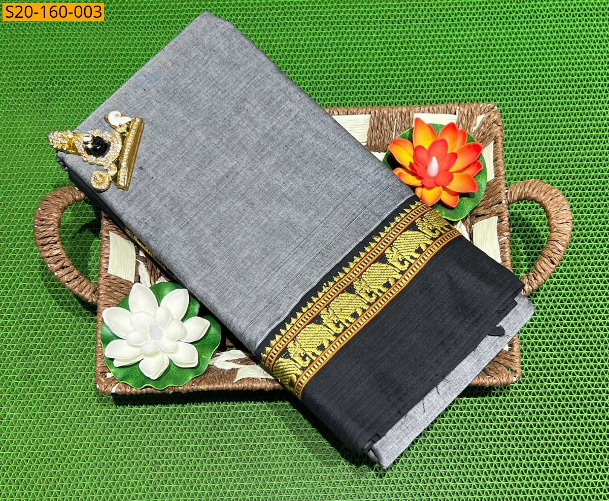 Gray Narayanpet saree