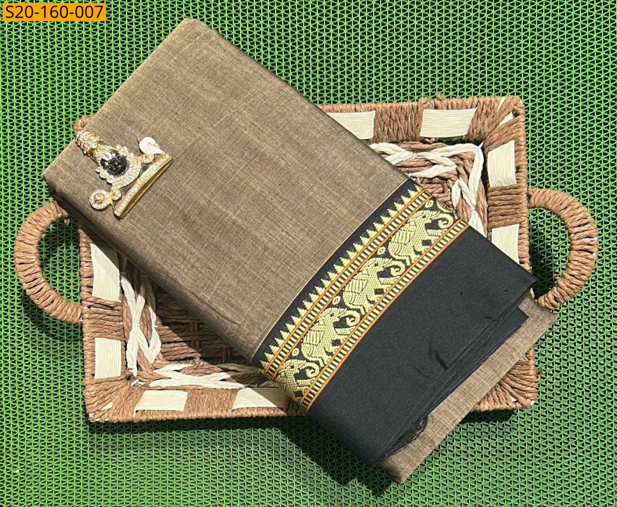 Brown Narayanpet saree