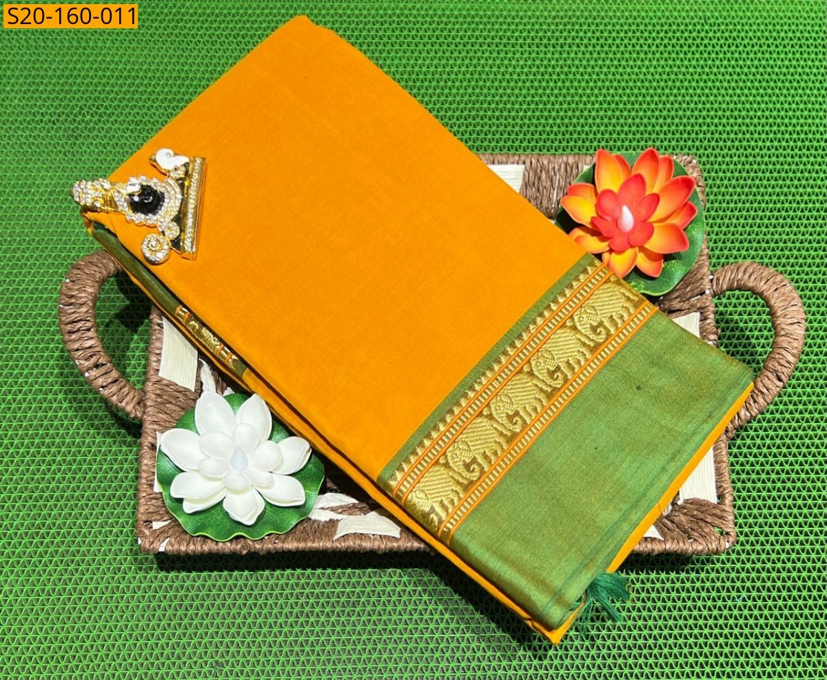 Yellow Narayanpet saree