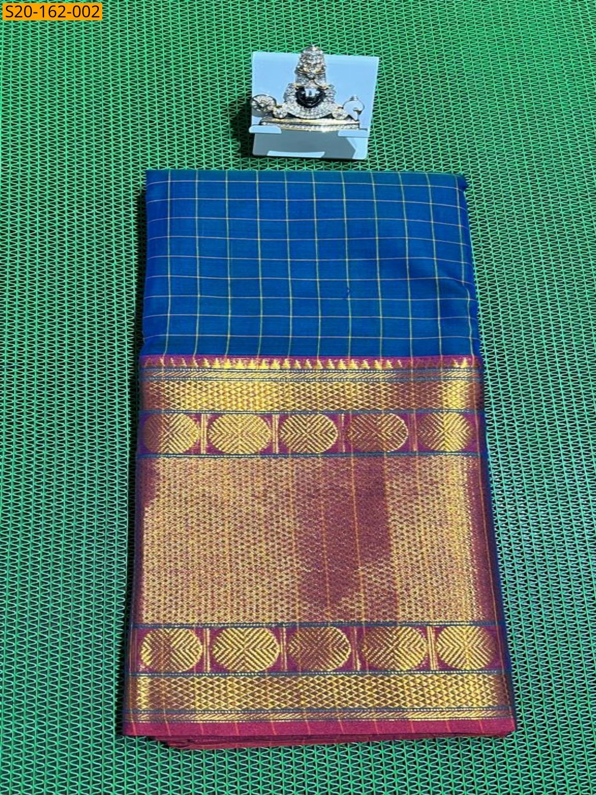 Blue Traditional narayanpet drapes Saree