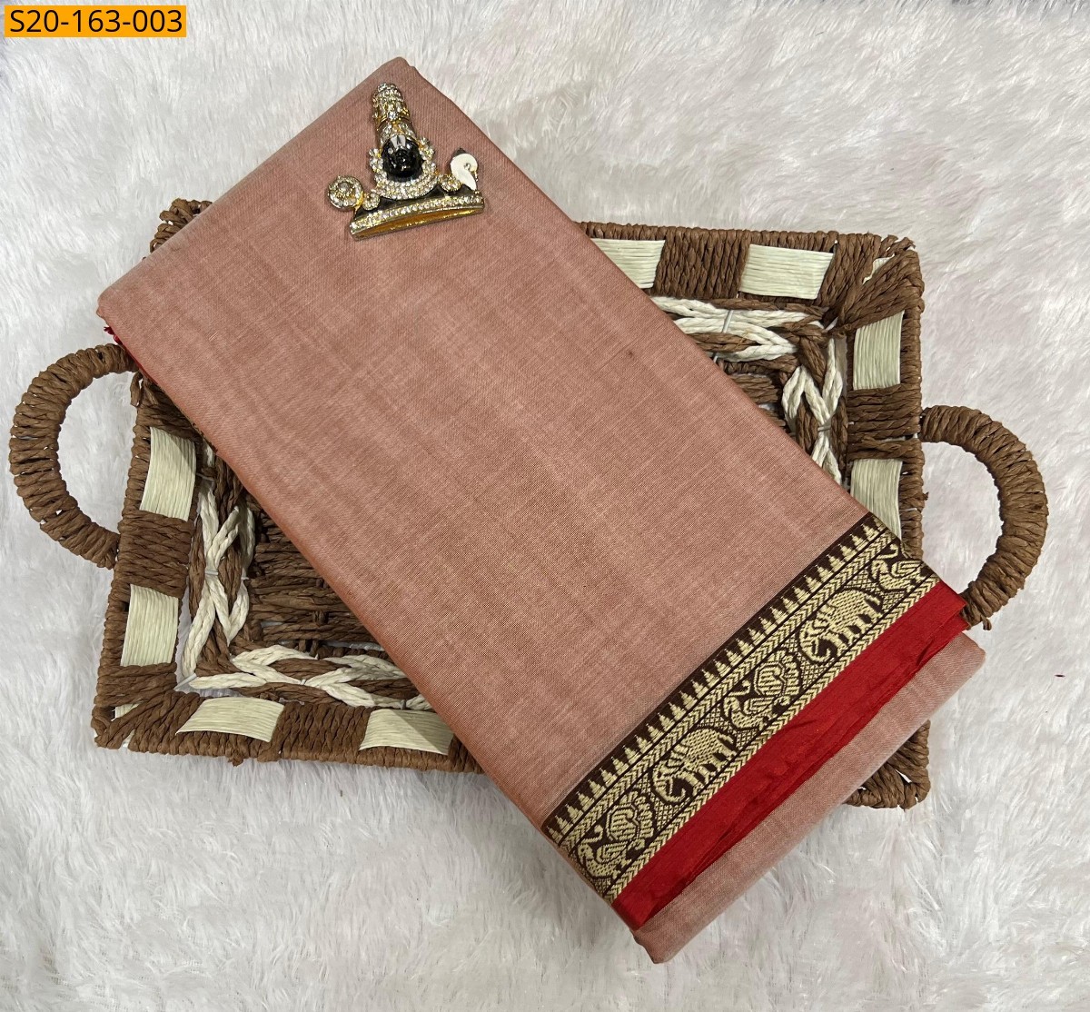Onion Pink Traditional narayanpet drapes saree