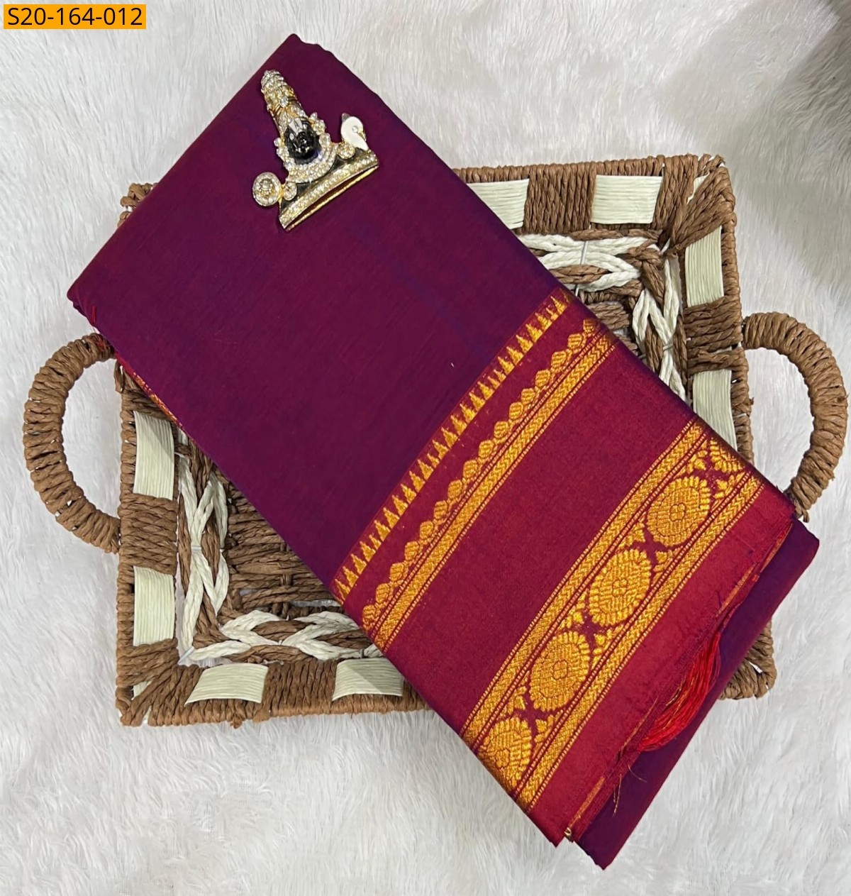 Purple Traditional narayanpet drapes saree