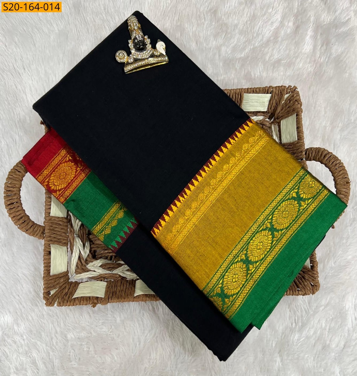 Black Traditional narayanpet drapes saree
