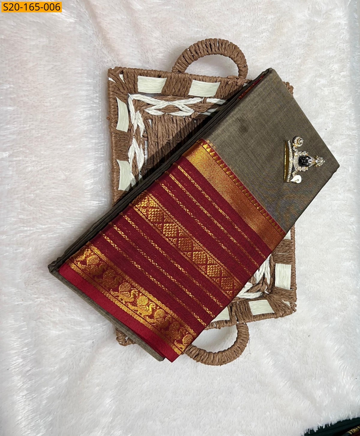 Maroon Traditional narayanpet drapes saree